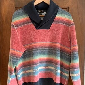 Ralph Lauren Double RL RRL vintage serape southwestern sweatshirt